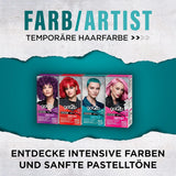 got2b Colour/Artist 097 Mermaid Green Level 2 (3x 80 ml), vopseaua de păr temporară face părul să strălucească în culori intense sau nuanțe pastelate, vopseaua de păr durează 12-15 spălări, formulă vegană Vopsea pentru par Naty Shop