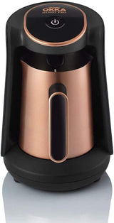 Cafetieră turcească Arzum Okka Minio, Moka, 1-4 căni, vas din oțel inoxidabil de 300 ml, protecție la revărsare, sistem inteligent de preparare, vas lavabil, 480 W, cupru
