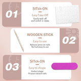 Unghii cromate autoadezive - Unghii maro cu sclipici pentru lipire, culoare migdale medii, unghii false strălucitoare, unghii artificiale pentru lipire, unghii acrilice glazurate pentru femei, 24 bucăți