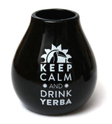 Set de ceai Yerba Mate pentru două persoane 150G | Ceai Mate cu guarana și fructe | Ceai Yerba Mate cu frunze libere | Ceașcă de ceramică Mate neagră 350 ml | Paie de oțel Bombilla Liza 19 cm