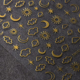 JMEOWIO Nagelsticker Mond Stern 9 Blatt Nail Art Sticker Selbstklebend Nagelaufkleber Bunter Dekoration Nageldesign Zubehör