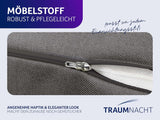 Pernă de citit Traumnacht Cozy Back Cushion, 70 x 40 cm gri închis, husă detașabilă și lavabilă din 100% poliester, buzunar lateral practic, certificată Oeko-Tex, produsă conform standardelor germane de calitate