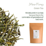 Ceai verde Mao Feng Huangshan - Ceai chinezesc renumit din Huang Shang - Maofeng Yellow Mountains Frunze de ceai verde China Ceai Mao Feng Ceai verde organic Ceai verde chinezesc Ceai verde