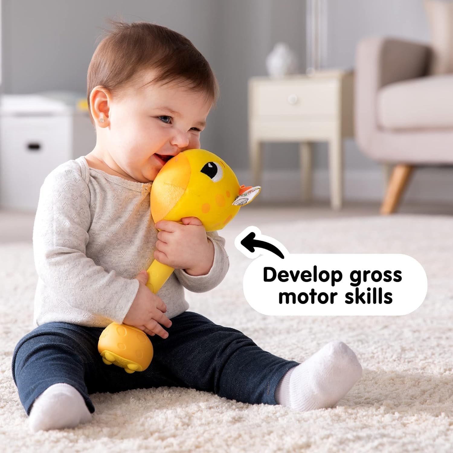 Lamaze L27471 Girafă nebună, jucărie pentru nou-născuți, jucărie senzorială pentru bebeluși cu culori, cadou pentru noii părinți, jucărie de dezvoltare pentru băieți și fete de la vârsta de 12 luni Jucarii Bebe Naty Shop