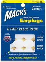 MACK'S Pillow Soft silicon dopuri de urechi, 6 perechi Perne ortopedice cervicale Naty Shop Alb 6 StÃ¼ck (1Er Pack)