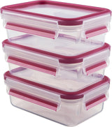 Emsa 515585 Food Clip & Close | Set 3 piese | plastic | transparent / verde | 0.55 / 1 / 2.2 litri Cutii depozitare alimente Naty Shop Zmeură 0.55 L