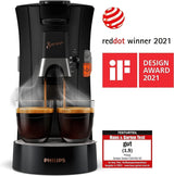 Espressor cu capsule PHILIPS Senseo Select cu selectare a intensității cafelei și funcție de memorare, fabricat din plastic reciclat, culoare: negru (CSA240/60)