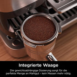 Aparat de cafea Ninja Luxe Pro 3 în 1 cu râșniță și spumator pentru latte, cappuccino, Cold Brew și espresso, ușor de utilizat, 5 presetări pentru spumator, argintiu, ES701EU