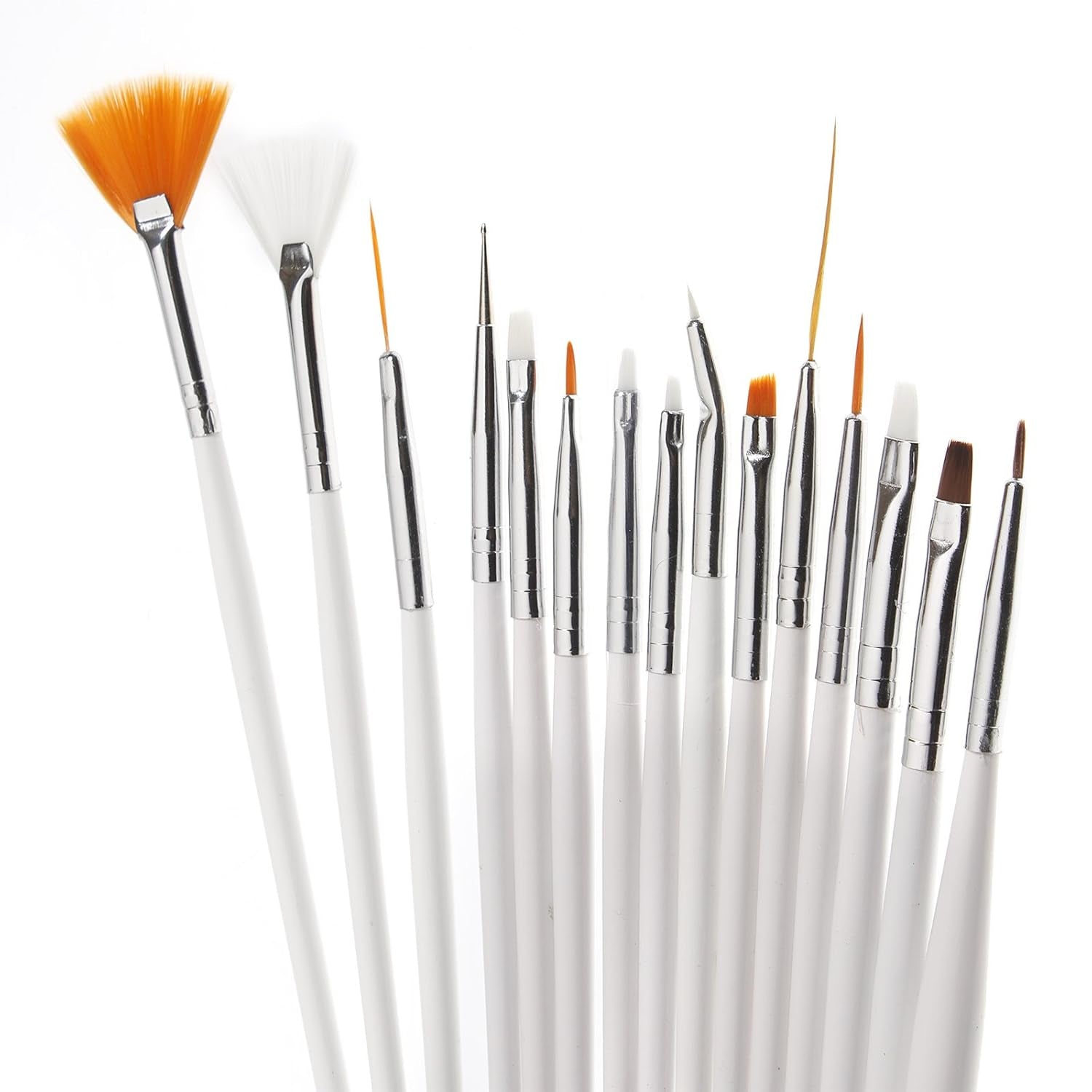 ® 20 X Pensule profesionale pentru unghii, gel, pensule pentru pictură, pensule pentru artist, trusă de pensule pentru unghii franceze, set de instrumente cu vârfuri punctate, pentru design unghii, pictură, model cu puncte etc., cu geantă