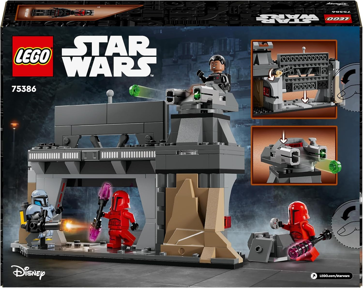 LEGO Star Wars: Duelul Mandalorian între Paz Vizsla și Moff Gideon, jucărie de construcție de colecție pentru copii, idee de cadou pentru băieți și fete creative cu vârsta de peste 7 ani, jucărie Mandalorian 75386 Seturi de constructie Besuche den LEGO-Store