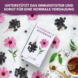 Nutra Tea Fructe de soc și echinaceea, ceai pentru imunitate și răceli, ceai pentru susținerea sistemului imunitar, pentru combaterea răcelilor, 20 pliculețe de ceai reutilizabile, ceai natural din plante