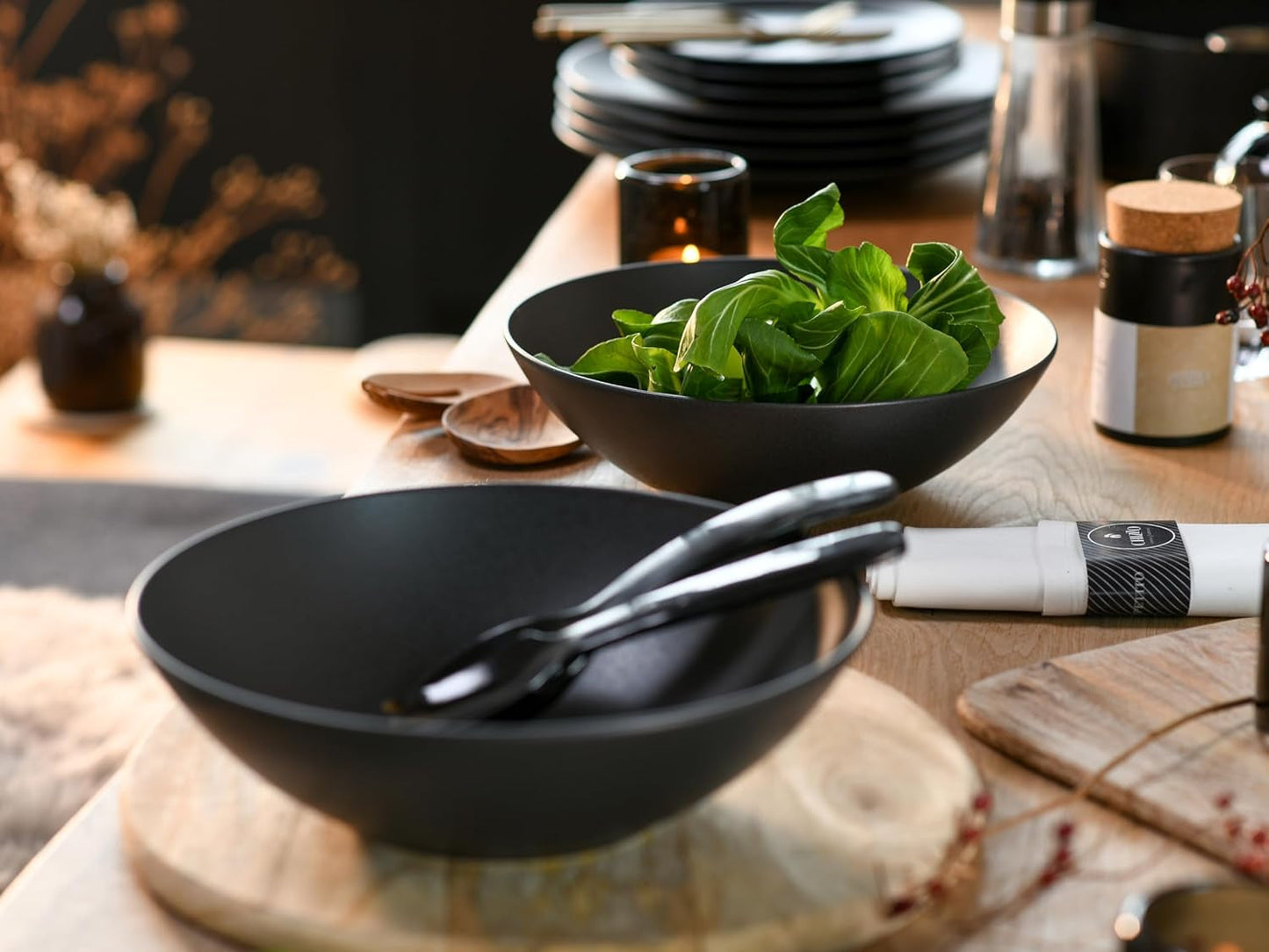Creatable, 30007, Seria Soft Touch, set de veselă din 2 piese, set de salată din gresie, potrivit pentru mașina de spălat vase și cuptorul cu microunde, Fabricat în Portugalia