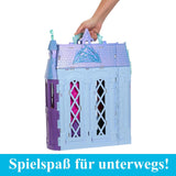 Mattel Disney Frozen - Casă de păpuși Castelul Arendelle (60 cm+) cu păpușa Elsa, 4 locuri de joacă și 15 piese de mobilier și accesorii din filmul Disney Frozen II, HLW61