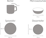 CreaTable, 22582, seria SAMBA, set de veselă cu 16 piese pentru 4 persoane, serviciu combinat din porțelan, potrivit pentru mașina de spălat vase și cuptorul cu microunde, producție de calitate