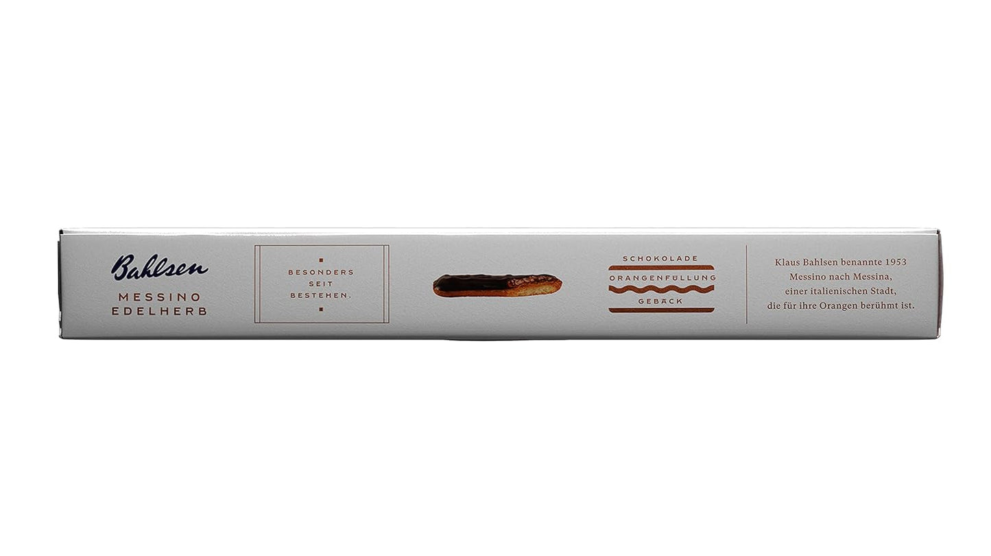 Bahlsen Messino Edelherb - Pachet de 4 - Aluat pufos cu umplutură de portocale și ciocolată Edelherb (1 x 125 g)