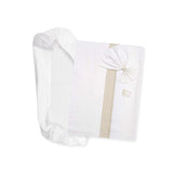 Set de lenjerie de pat Carrycot alb și roz, format din 1 cearșaf cu colțuri, 1 cearșaf de sus cu panglică Aida pentru broderie și 1 față de pernă, 100% bumbac, Made in Italy Plapumi si pilote Naty Shop Taupe