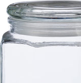 Borcane de depozitare Relaxdays cu capac, set de 6, sticlă, 1,3 l, borcane de depozitare octogonale, recipiente etanșe din sticlă, transparente Cutii depozitare alimente Naty Shop