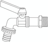Robinet cu bilă Gardena: Robinet pentru uz interior și exterior, filet de 26,5 mm (G 3/4 inch), pentru furtunuri de 13 mm (1/2 inch) (7332-20)