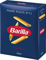 Paste Barilla Classic Penne Rigate Nr. 73 din grâu dur de înaltă calitate, întotdeauna al dente (1 x 500 g)