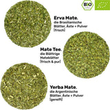Set de ceai Mate din ceramică ● 3 sortimente de Mate BIO + cană Mate + Bombilla + instrucțiuni de preparare (Vintage)