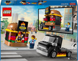 LEGO City Burger Truck, set de construcție cu mașină de jucărie pentru copii de 5 ani, minifigurină Food Truck și accesorii, cadou distractiv pentru băieți și fete 60404 Seturi de constructie Besuche den LEGO-Store