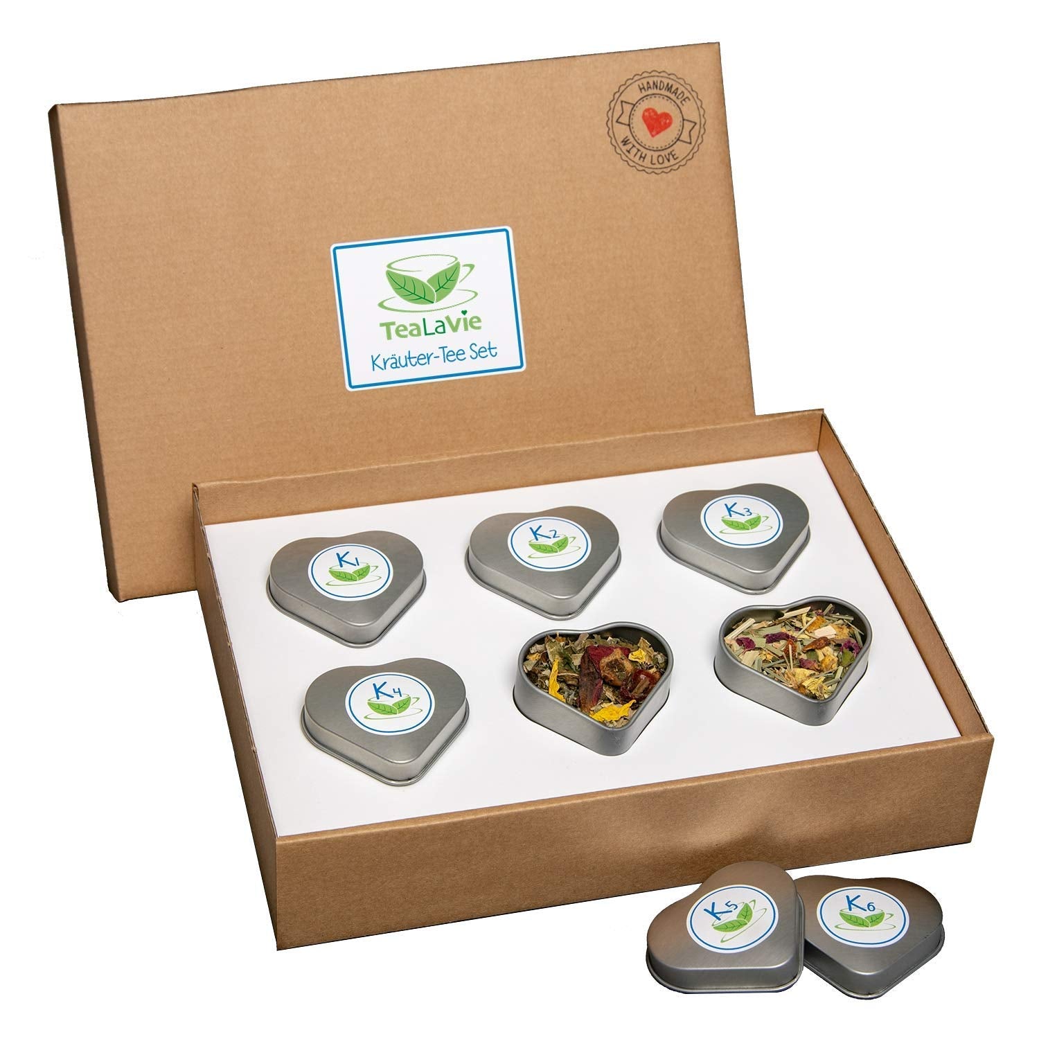 Tealavie Set cadou cu 6 ceaiuri de fructe (60 g) Set de probă Cutie cadou Idei de cadouri de mulțumire pentru femei Colege Ziua Mamei 2024