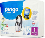 Scutece ecologice mărimea 1 nou-născut (2-5 kg), 1 pungă cu 27 de scutece