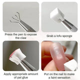 100 Stück Nail Art Schwamm Mit Metallgreifer, Sponge Brush Applikator, Sponge Nagel Pinsel, Maniküre Zubehör Für Nägel, Um Eine Vielzahl Von Gradient Nail Art Patterns Zu Erstellen