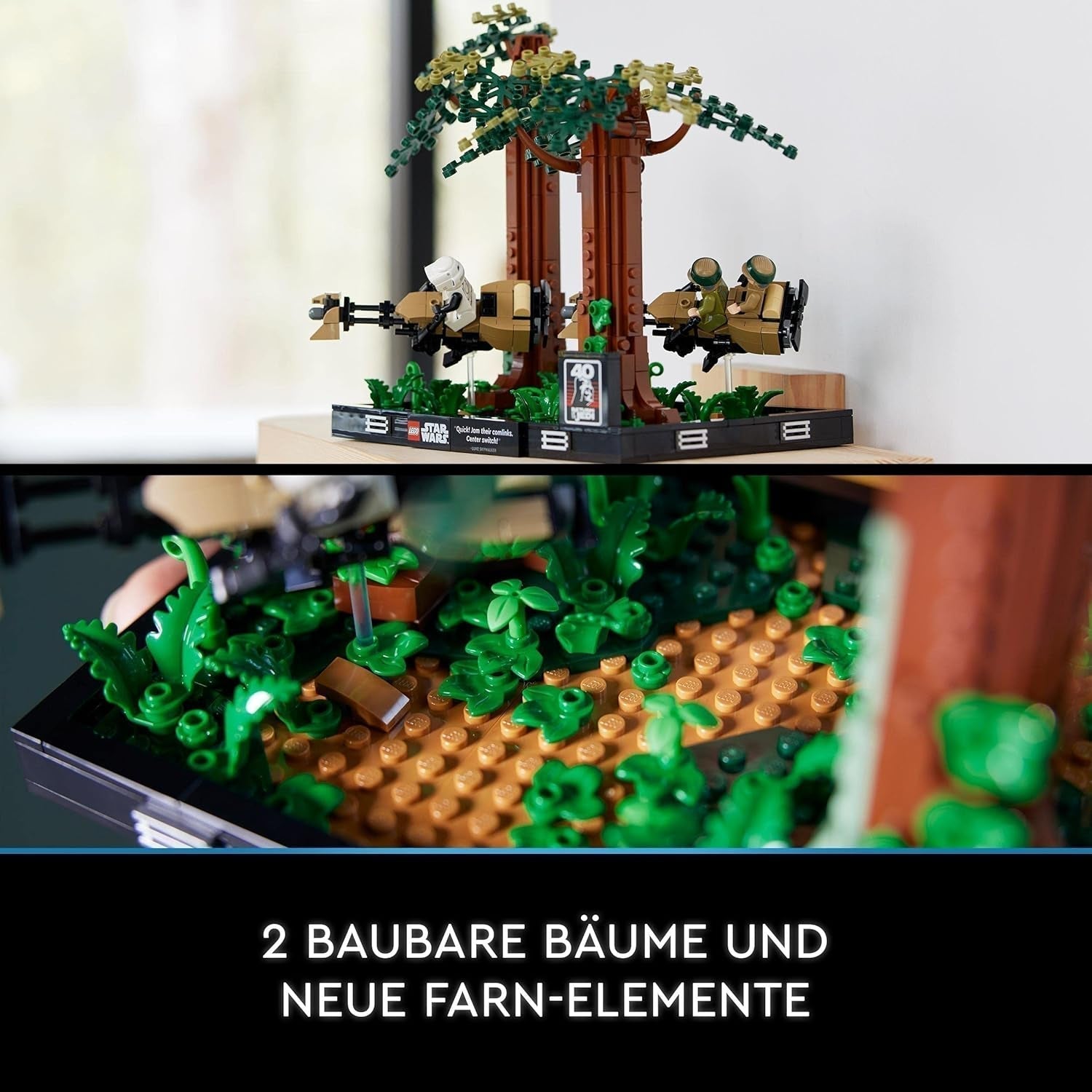 LEGO 75353 Star Wars Pursuit on Endor - Set Diorama, Întoarcerea Cavalerilor Jedi cu Luke Skywalker, Prințesa Leia & Scout Trooper și Speeder Bikes, 40th Anniversary Seturi de constructie Besuche den LEGO-Store