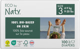 Scutece ecologice Eco by Naty Baby Eco Diapers - scutece organice premium, ecologice, fabricate din materiale pe bază de plante, ideale pentru pielea sensibilă a bebelușilor (mărimea 5 - 80 de bucăți)