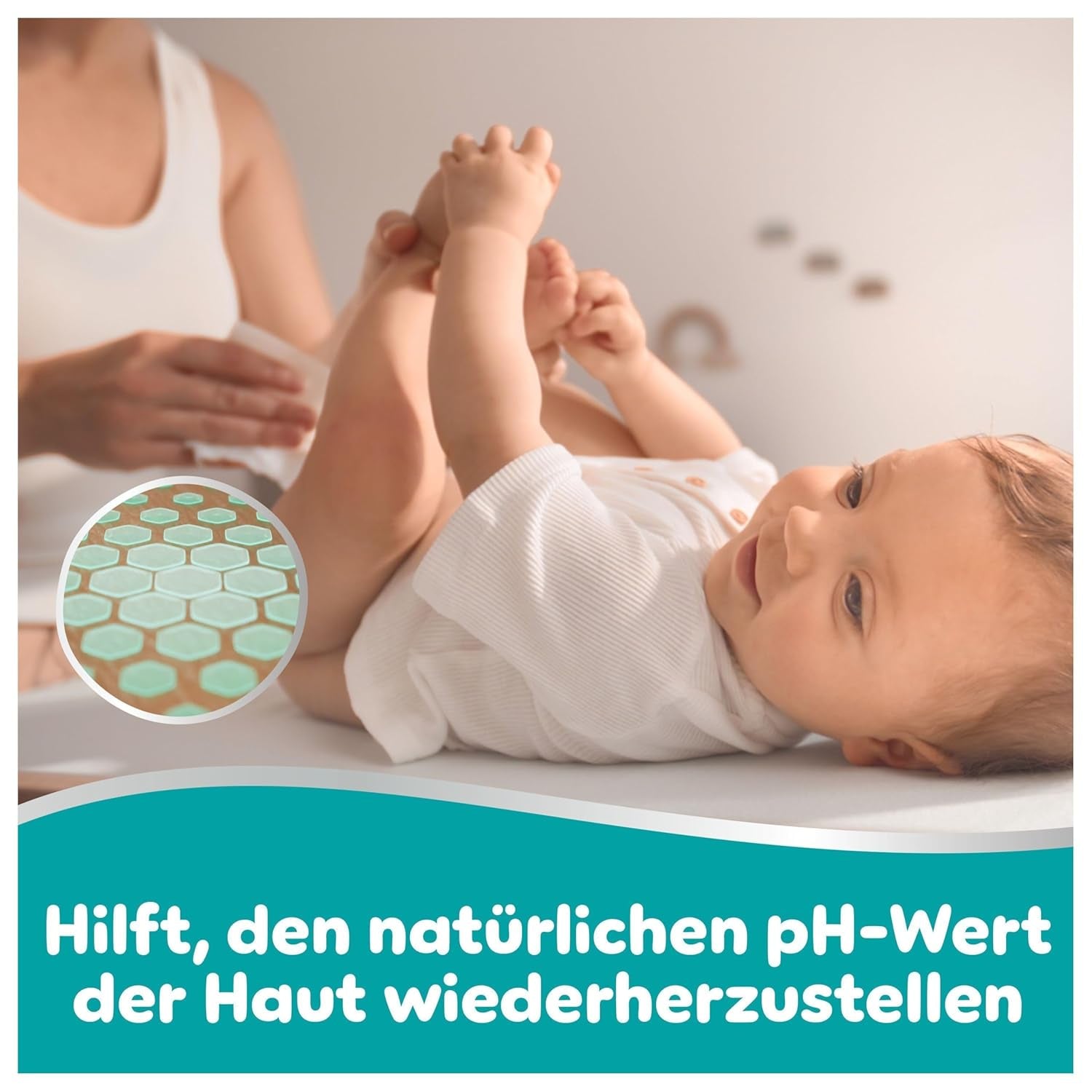 Șervețele umede Pampers 99% apă pentru bebeluși, 12 pachete a câte 60 de șervețele fiecare = 720 de șervețele umede pentru bebeluși, loțiune ușoară cu 99% apă