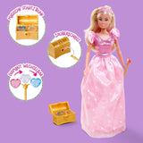 Simba Steffi Love Prințesa Diamant, păpușă de joacă ca prințesă cu cufăr magic cu comori, sceptru și diamante, 29 cm, de la 3 ani