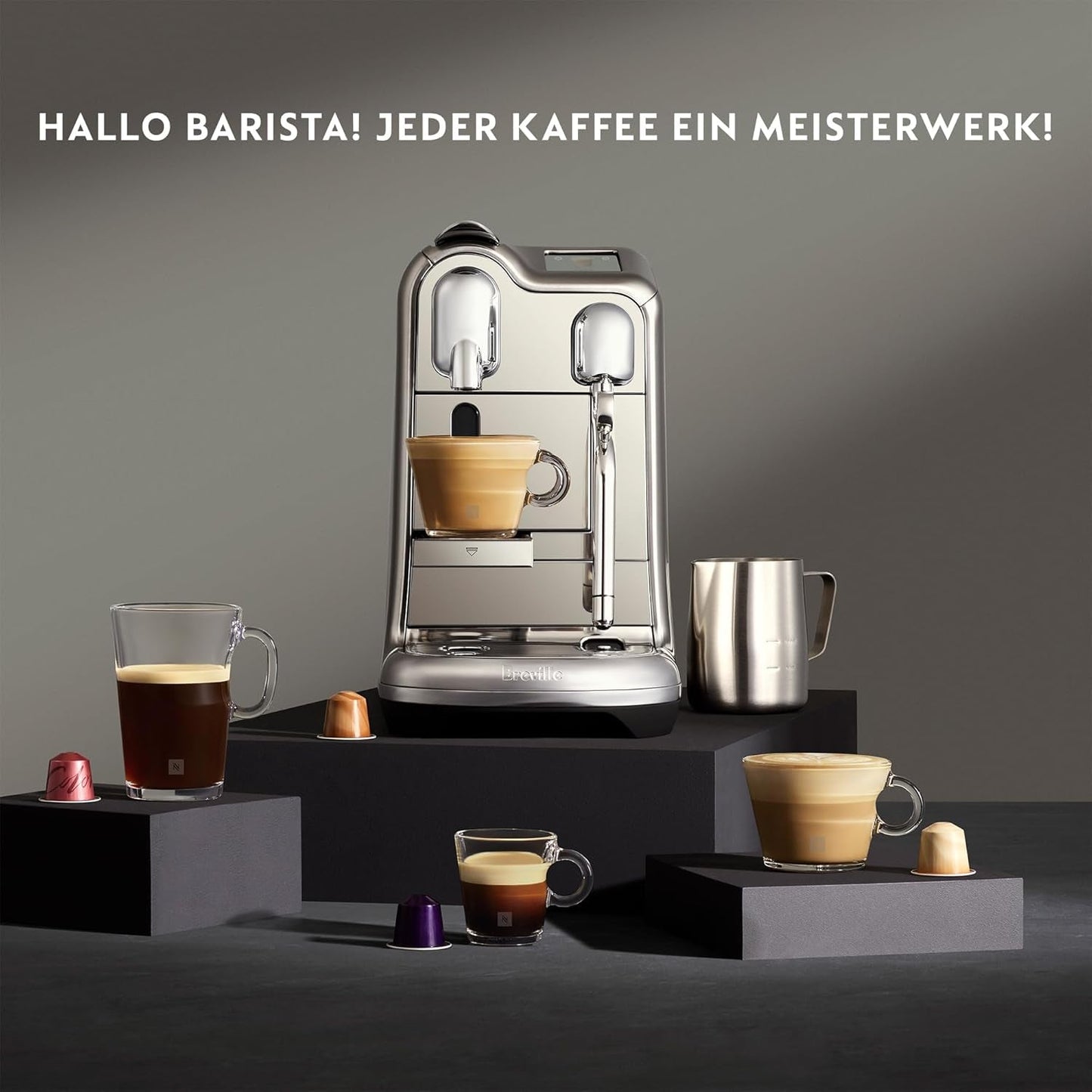 Espressor Nespresso Creatista Pro de la Sage, oțel inoxidabil, oțel inoxidabil periat