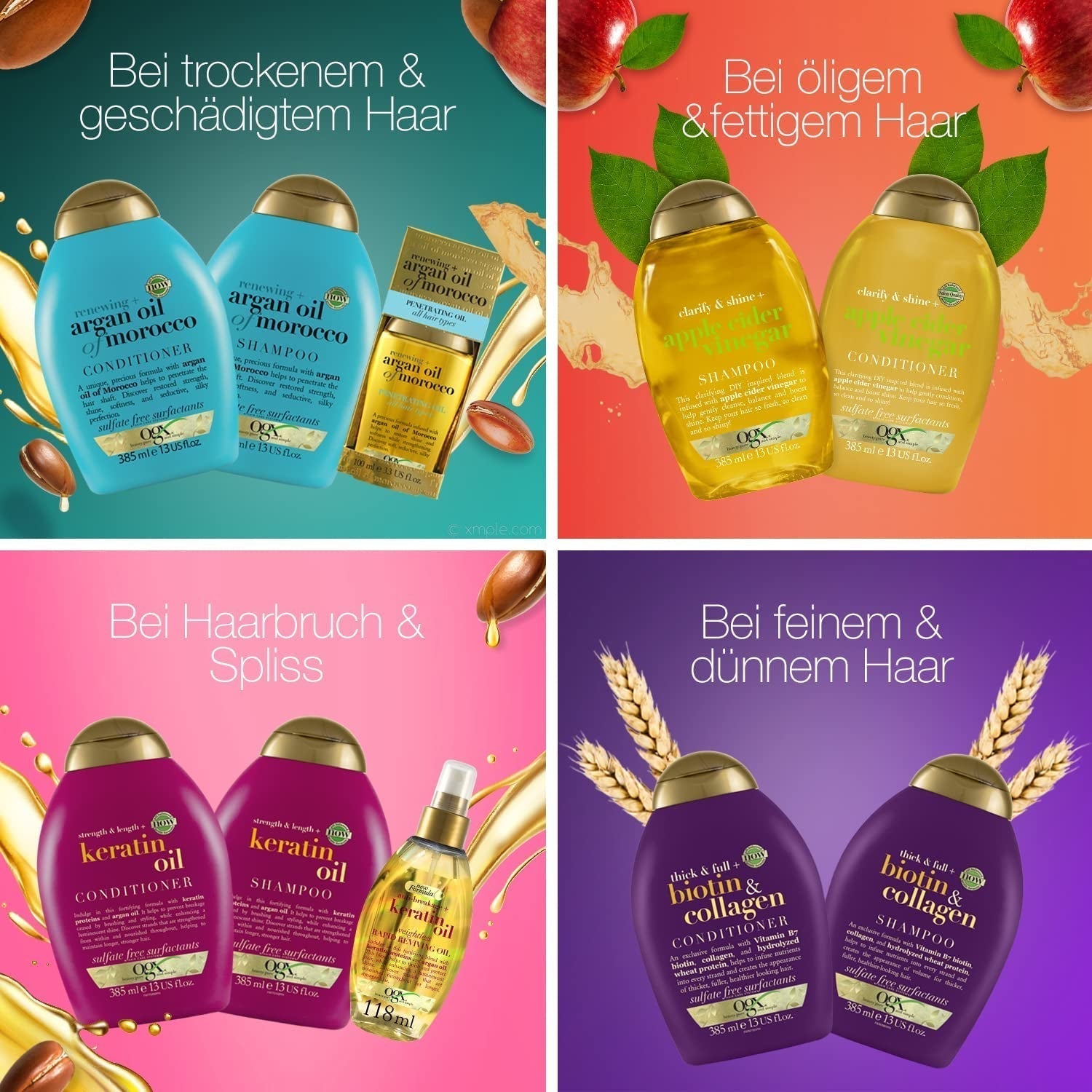 OGX Clarify & Shine Apple Cider Vinegar Shampoo, Îngrijirea părului cu oțet de cidru de mere Duș și baie Naty Shop