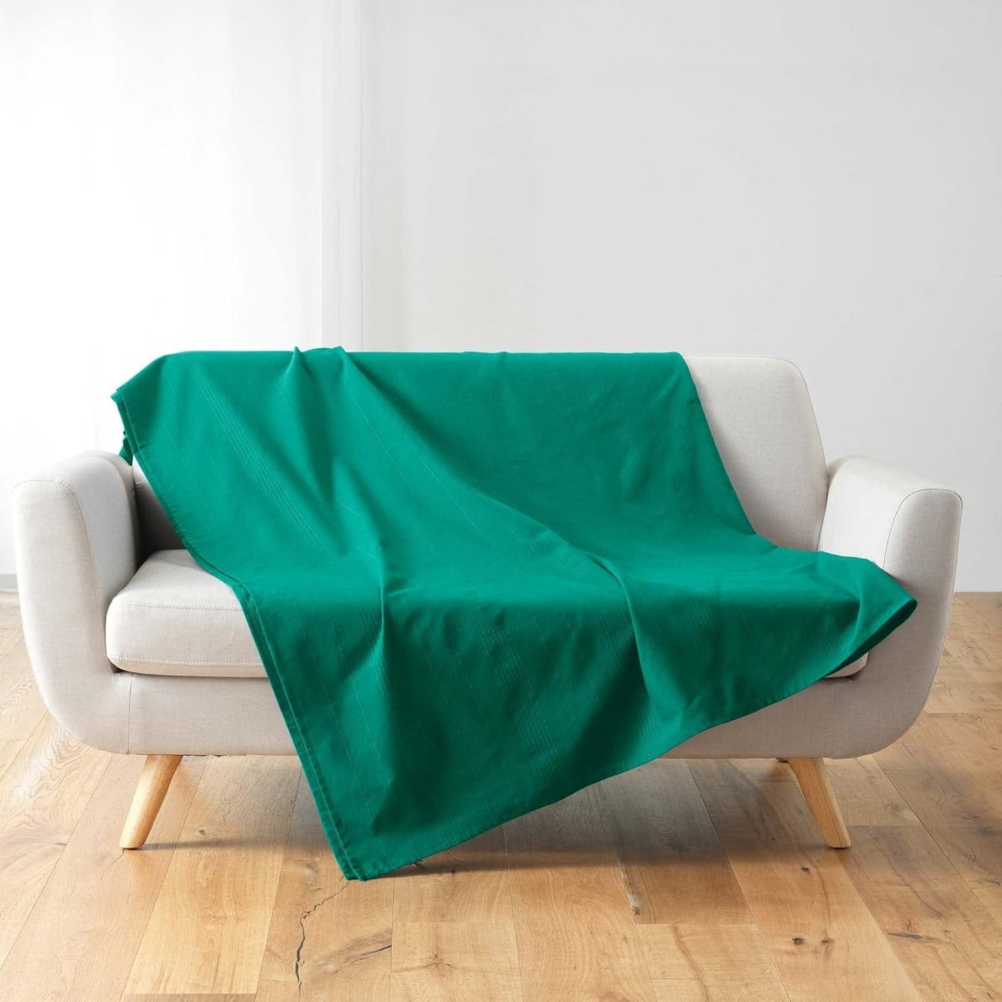 Douceur D'Intérieur, Pătură (220 X 240 Cm) Lucile Curry, Polycotton, Unicolor Paturi si Cuverturi Douceur d'IntÃ©rieur Verde smarald 180 X 220 Cm
