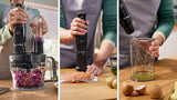 Bosch Stabmixer Ergomaster Serie 4, 1000 Watt, Edelstahl-Mixstab, Zerkleinerer, Mix-/Messbecher, Schwarz Bucatarie Naty Shop