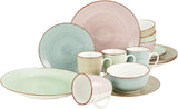 CreaTable, 22582, seria SAMBA, set de veselă cu 16 piese pentru 4 persoane, serviciu combinat din porțelan, potrivit pentru mașina de spălat vase și cuptorul cu microunde, producție de calitate