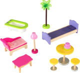 KidKraft Casă de păpuși Kayla din lemn cu mobilier și accesorii, set de joacă cu 3 niveluri pentru păpuși de 30 cm, jucărie pentru copii de la 3 ani în sus, 65092 - Exclusiv pe Amazon