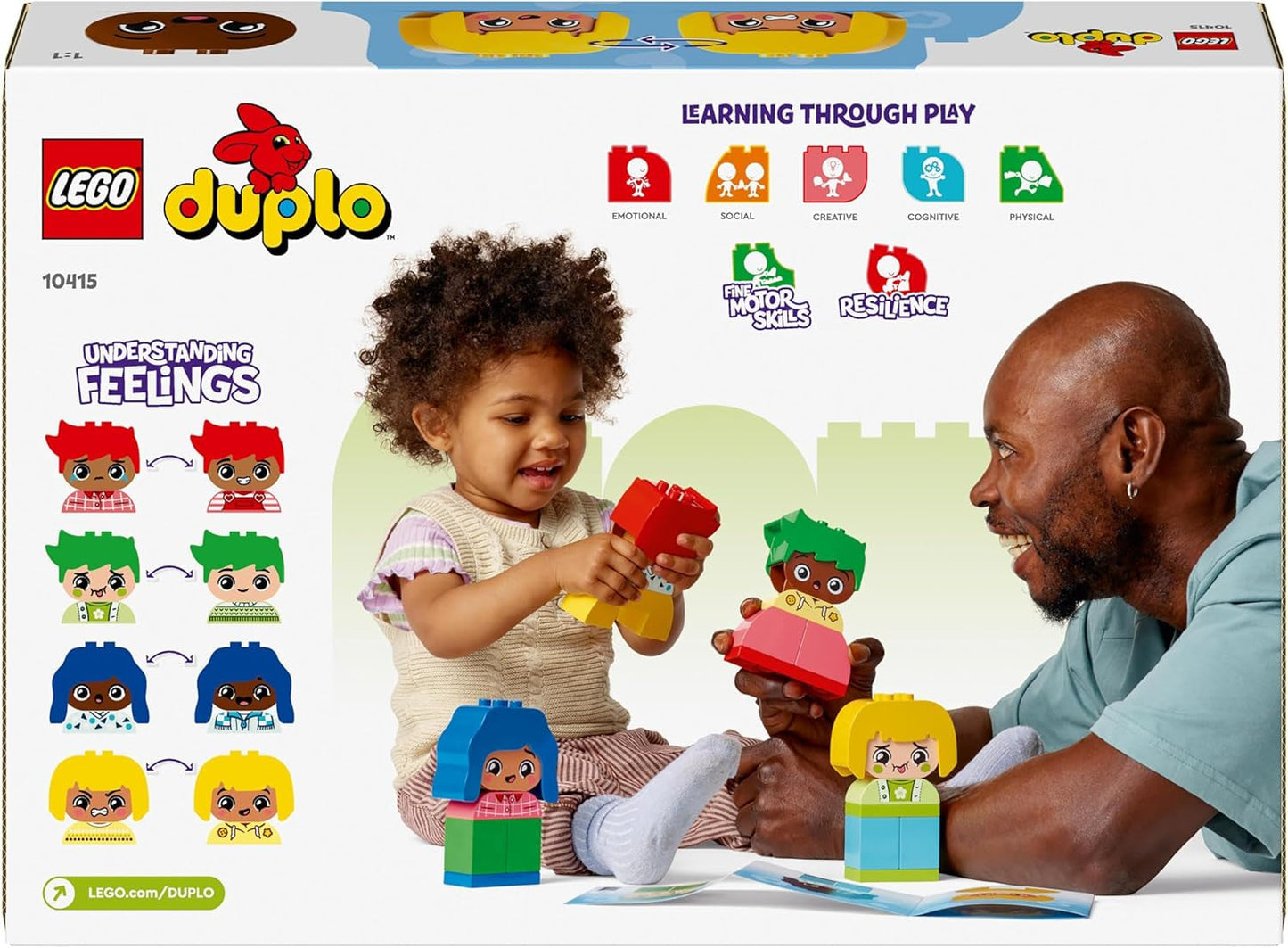 LEGO DUPLO Big Feelings, joc de stivuire pentru construcții cu 23 de cărămizi colorate și 4 figurine, jucărie pentru abilități motorii pentru a promova dezvoltarea socială și emoțională a copiilor mici de la 18 luni 10415 Seturi de constructie Besuche den LEGO-Store