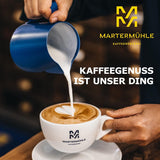 Boabe de espresso Martermühle Cioccolato 500g Tare | Arabica/Robusta | Arome: Nuci de macadamia, ciocolată cu lapte | Boabe de espresso întregi prăjite ușor, aciditate scăzută