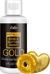 Sclipici comestibil lichid - 6 culori metalice, pudră sclipici comestibilă lichidă pentru decorarea torturilor, copt, macaroane - colorant alimentar metalic, culori sclipici pentru fursecuri, fondant, prăjituri, brioșe