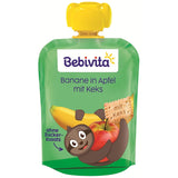 Banană în măr cu plic de biscuiți – 16 bucăți (4 pachete, 4 x 90g fiecare), fără zahăr adăugat, făcute din fructe blânde și cereale valoroase, ideale pentru gustări la pachet și pentru deplasare
