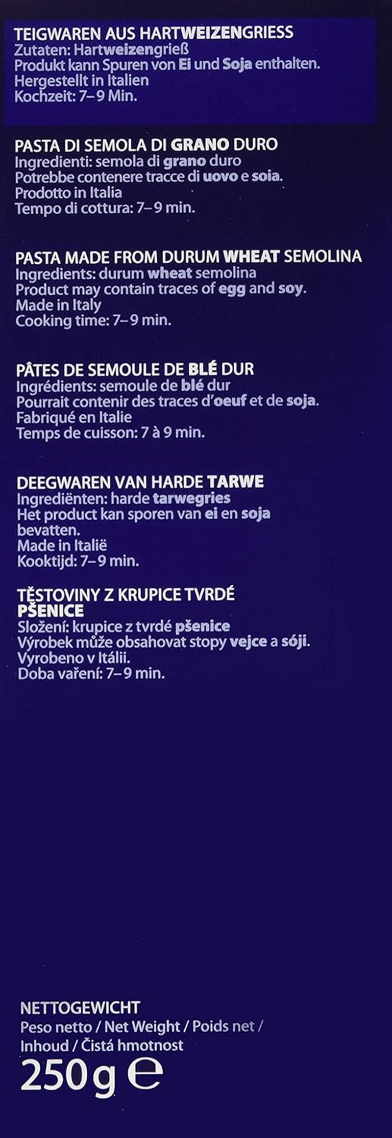 Cannelloni de paste, pachet de 8 (8 x 250 g)