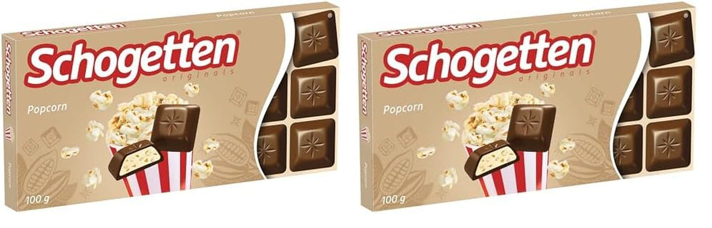 Floricele de porumb Schogetten 1 tabletă de ciocolată x 100g, ciocolată cu lapte cu floricele de porumb și bucăți de porumb, bucăți individuale practice. O delicatesă. Bucată cu bucată.