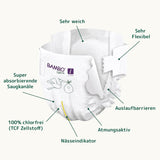 Scutece Bambo Nature pentru bebeluși, mărimea 1 (2-4 kg), cutie lunară de 132 bucăți | Scutece premium cu protecție îmbunătățită împotriva scurgerilor | Confort și libertate supreme pentru nou-născuți | Scutece testate dermatologic