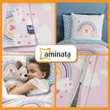 Aminata Kids lenjerie de pat pentru copii, curcubeu, reversibila Lenjerie de pat - copii Naty Shop