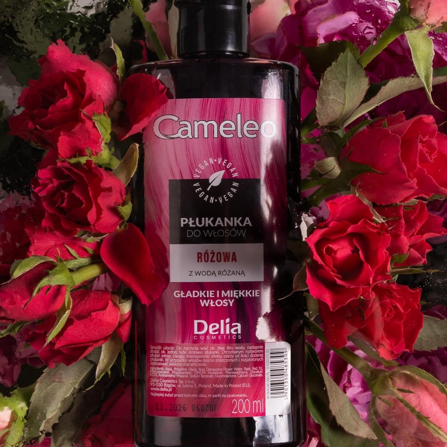 Cameleo - Tonic pentru păr roz cu apă de trandafiri, fără nuanță galbenă, culoare semipermanentă pentru păr - pentru păr blond și gri - culoare și îngrijire - fără parabeni | 200 ml Vopsea pentru par Naty Shop