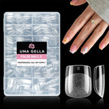 Tipuri de unghii balerină pentru unghii cu gel, 216 bucăți, 12 mărimi, tipuri de unghii cu gel moale, acoperire completă, set pentru extensii de unghii, semi-mate, DIY, artă acasă