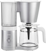 ZWILLING ENFINIGY Espressor cu filtru cu carafă din sticlă de 1,5 l, espressor cu boiler din oțel inoxidabil, funcție Blooming și detartrare inteligentă, plastic, argintiu