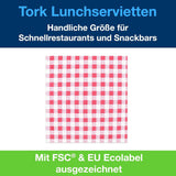 Tork Bistrored Lunch Napkin, 1/4-fold, 1 strat, 33 Cm × 33 Cm, 8 × 400 șervețele, 509359